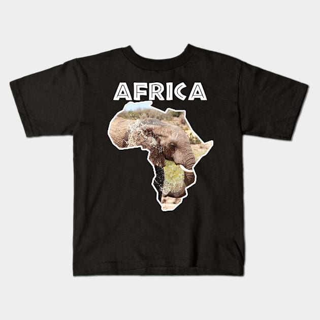 African Wildlife Continent Elephant Splash Kids T-Shirt by PathblazerStudios